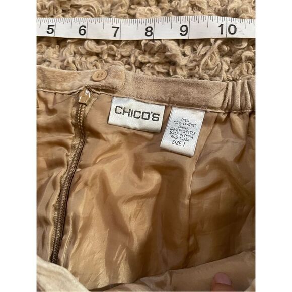 Vintage‎ Chicos leather suede midi skirt size medium - Picture 6 of 6
